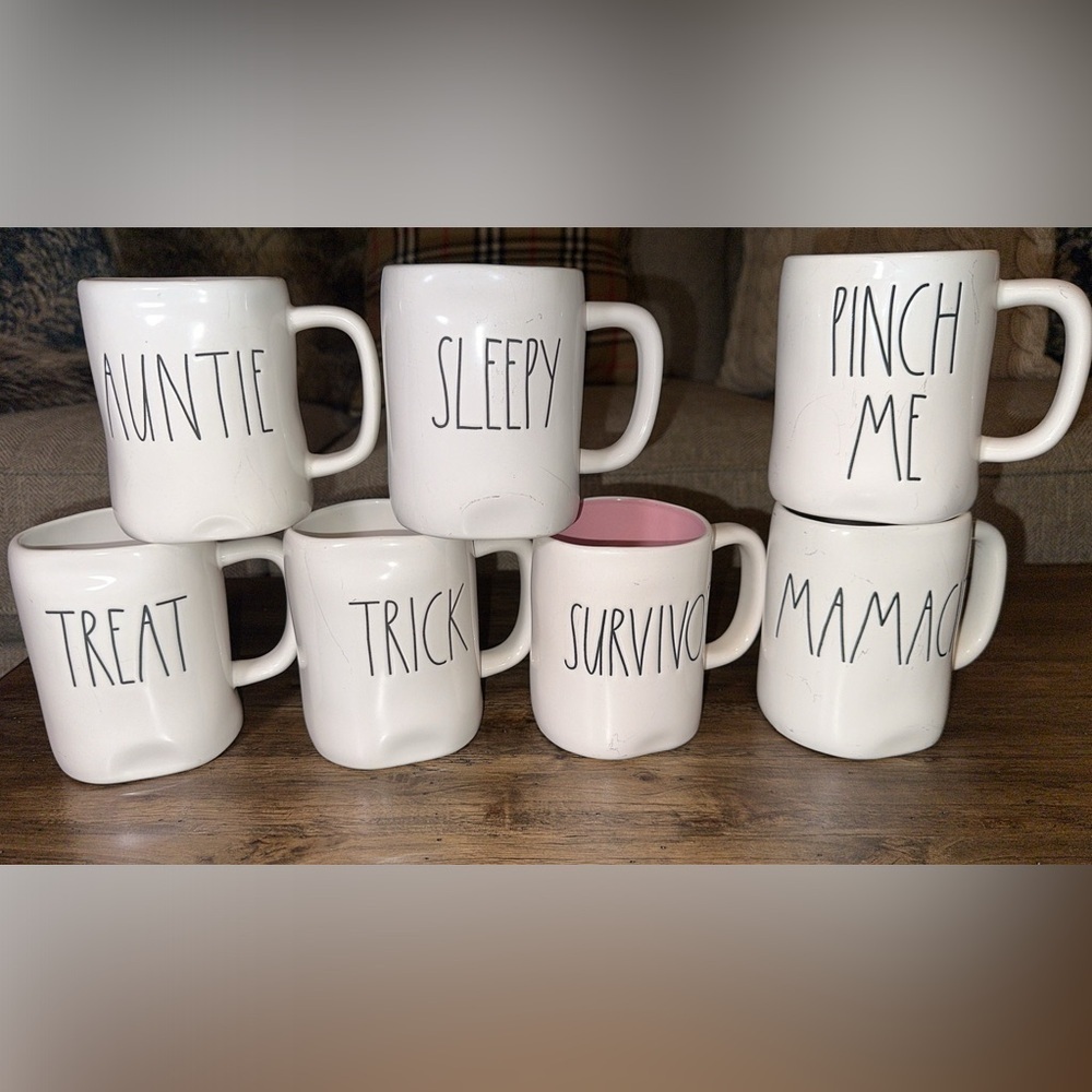 **9PC** Assorted BUNDLE Rae Dunn Artisan Magenta Ceramic Coffee Cups Mugs